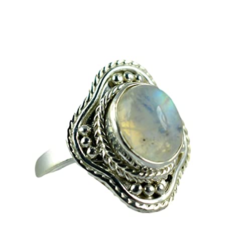 Vintage Hand-Crafted BOHO Sterling Silver and Moonstone Statement popular Ring,