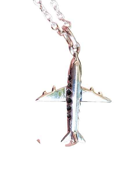 Navya Craft 925 Sterling Silver Necklace with Aeroplane Pendant Silver Jewelry Christmas Anniversary Birthday Valentine Day Gift wife her mother sister best friend - Navya Craft
