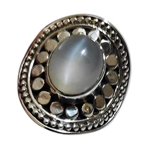 Navya Craft 925 Sterling Silver Moonstone Handmade Ring for Women Sizes 4 to 14 (US) for Christmas Anniversary Birthday Valentine's Day Gift
