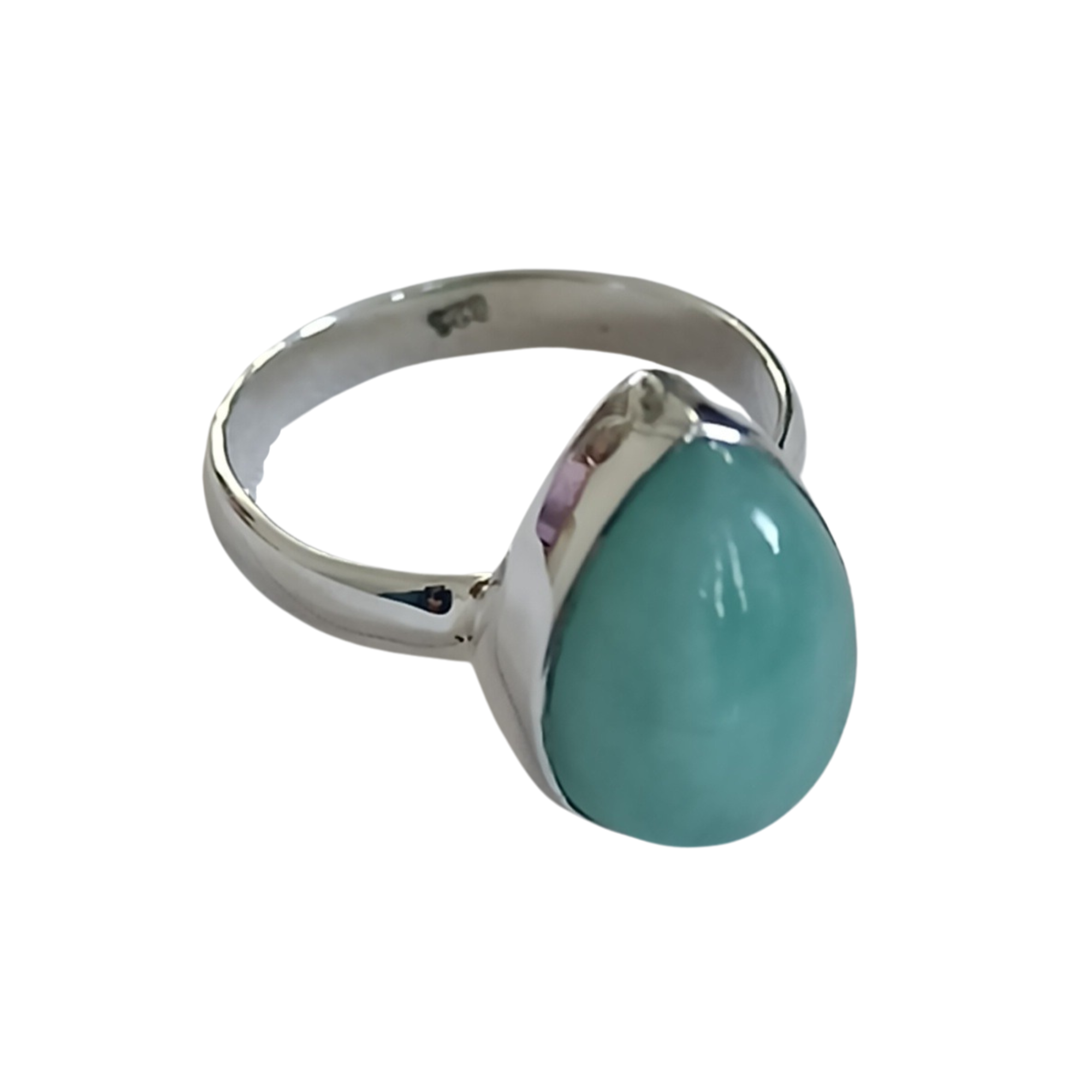 Navya Craft Amazonite Silver Ring - Amazonite Pear Shape 925 Sterling Silver Handmade Ring Size 4 to 13 - Gift for Her - Valentine's Day Gift, Gemstone Statement Jewelry