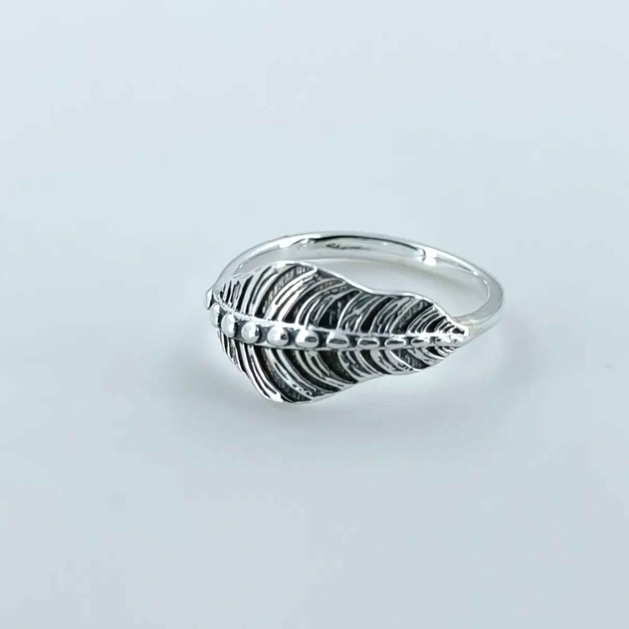 Navya Craft Plain 925 Sterling Silver Handmade Leaf Ring for Women Size 4 to 13 Jewelry Christmas Anniversary Birthday Valentine Day Gift for wife mother sister her