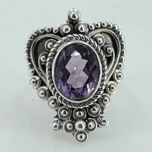 Navya Craft Amethyst Oval 925 Sterling Silver Ring for Women Size 4 to 13 Ring Purple Gem Stone Gemstone Handmade Boho - Navya Craft