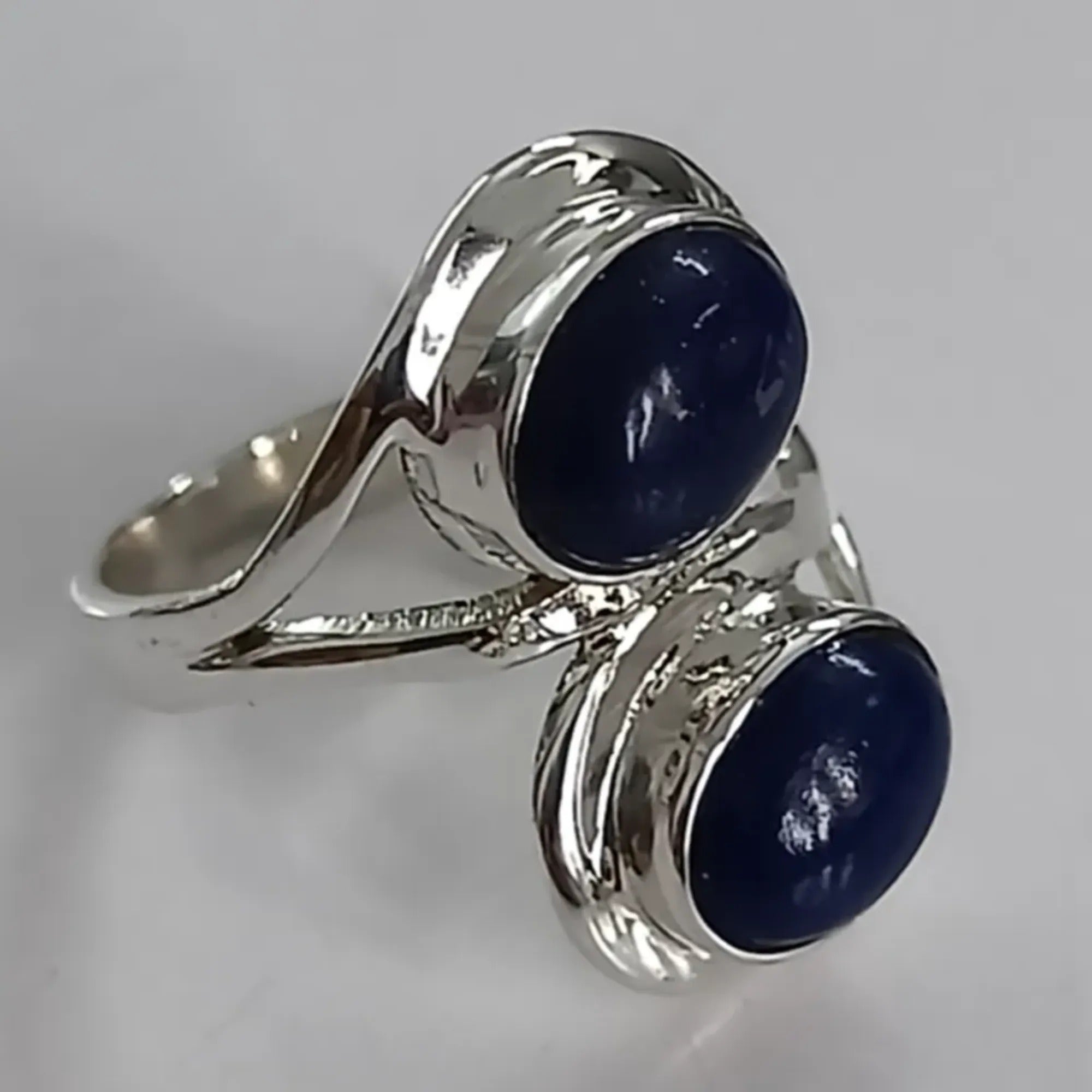 Lapis Lazuli 925 Sterling Silver Handmade Ring - Natural Blue oval Shape Gemstone Boho September Birthstone Jewelry - Perfect Gift for Her Birthday Anniversary Christmas Valentine Day