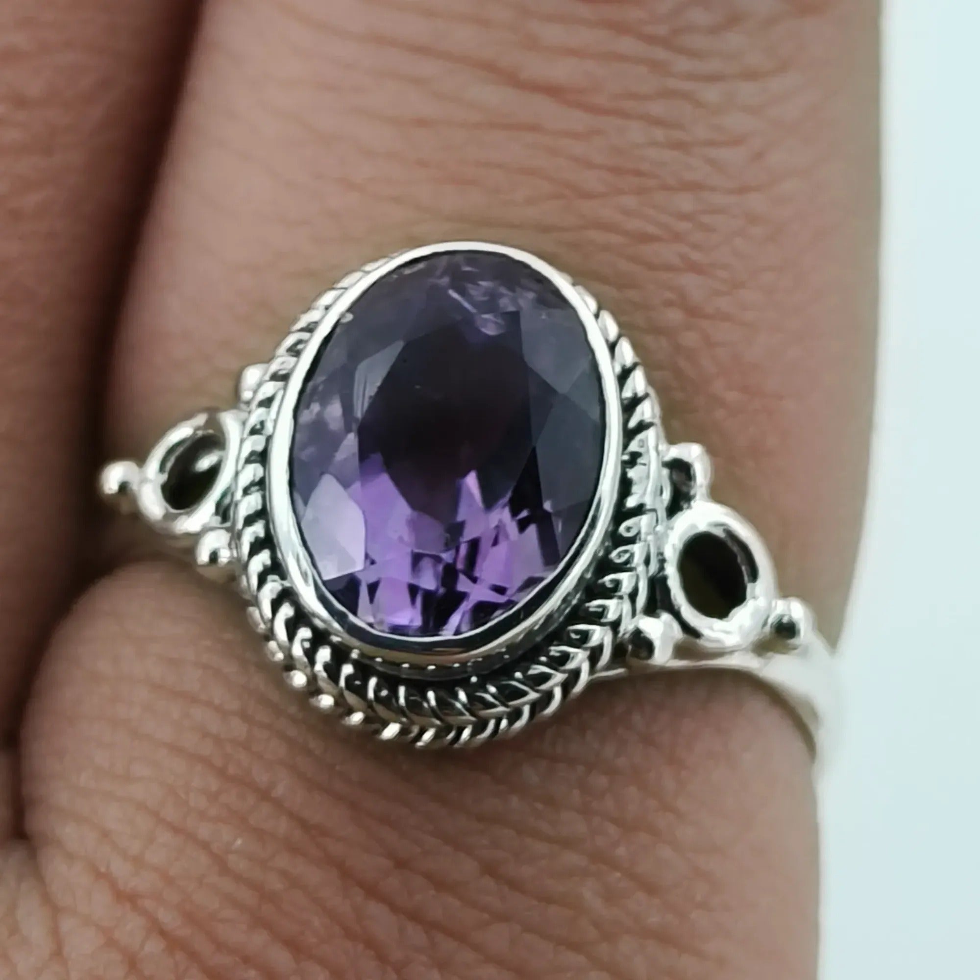 Amethyst 925 Sterling Silver Women Handmade Ring for Women Sizes 4 to 13 US