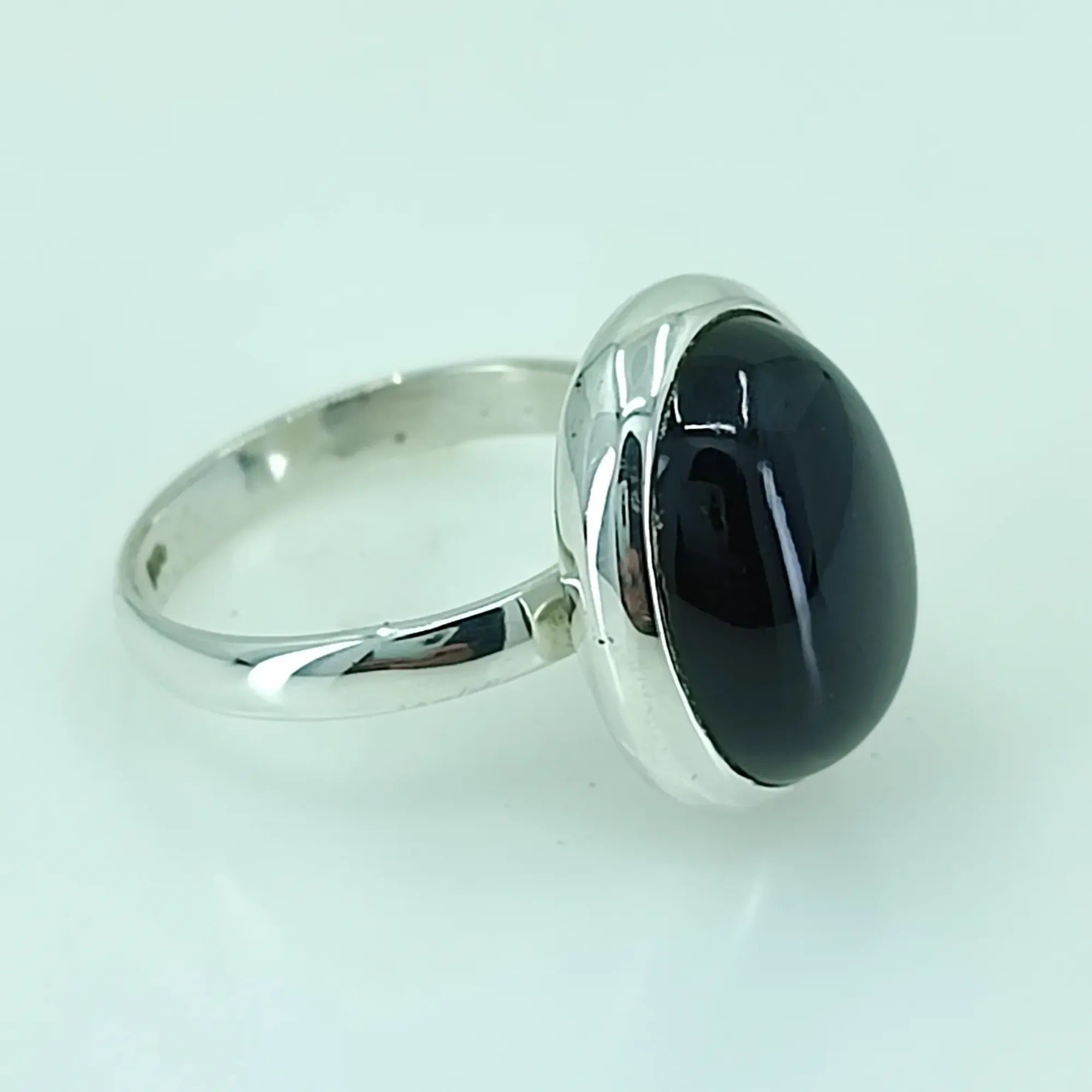 Navya Craft Black Onyx Oval 925 Sterling Silver Handmade Women Statement Boho Ring, December Birth Gemstone Jewelry Christmas Anniversary Birthday Valentine Day Gift wife mother sister