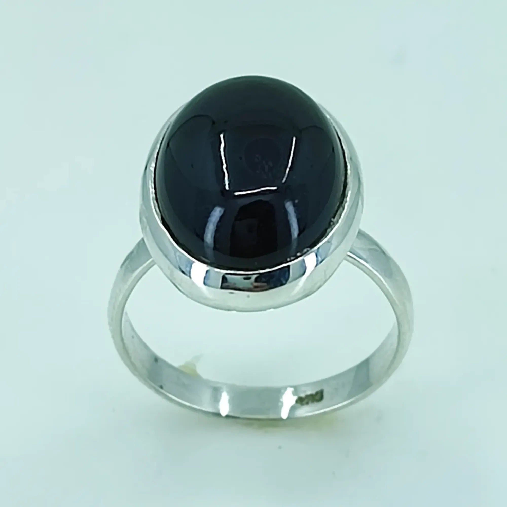 Navya Craft Black Onyx Oval 925 Sterling Silver Handmade Women Statement Boho Ring, December Birth Gemstone Jewelry Christmas Anniversary Birthday Valentine Day Gift wife mother sister