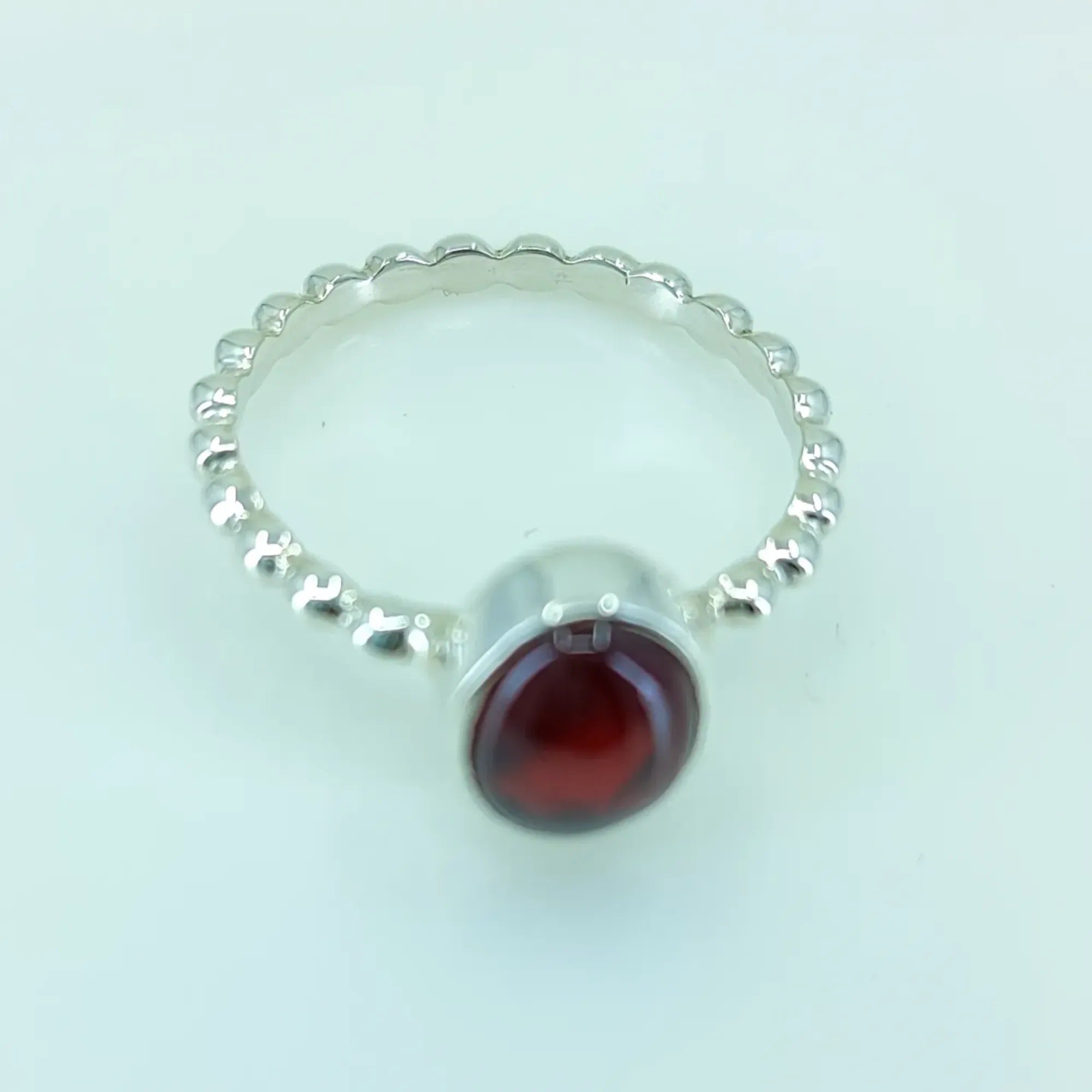 Garnet oval 925 Sterling Silver Handmade Ring - Boho January Birthstone Jewelry - Perfect Gift for Her Birthday Anniversary Christmas Valentine Day