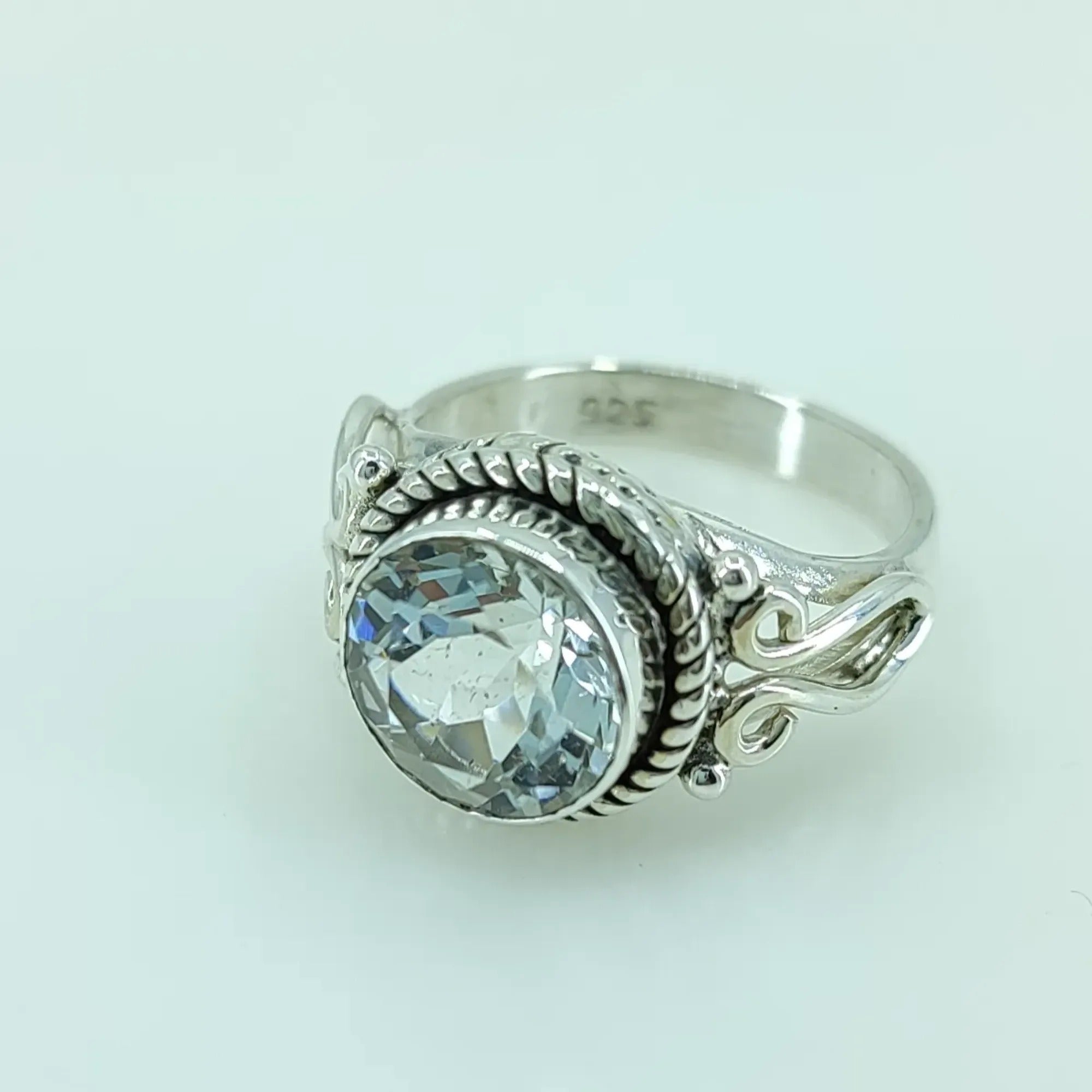 Navya Craft 925 Solid Sterling Silver White Topaz Handmade Women Ring Sizes 4 to 13 Christmas Anniversary Birthday Valentine Day Gift wife her mother sister best friend