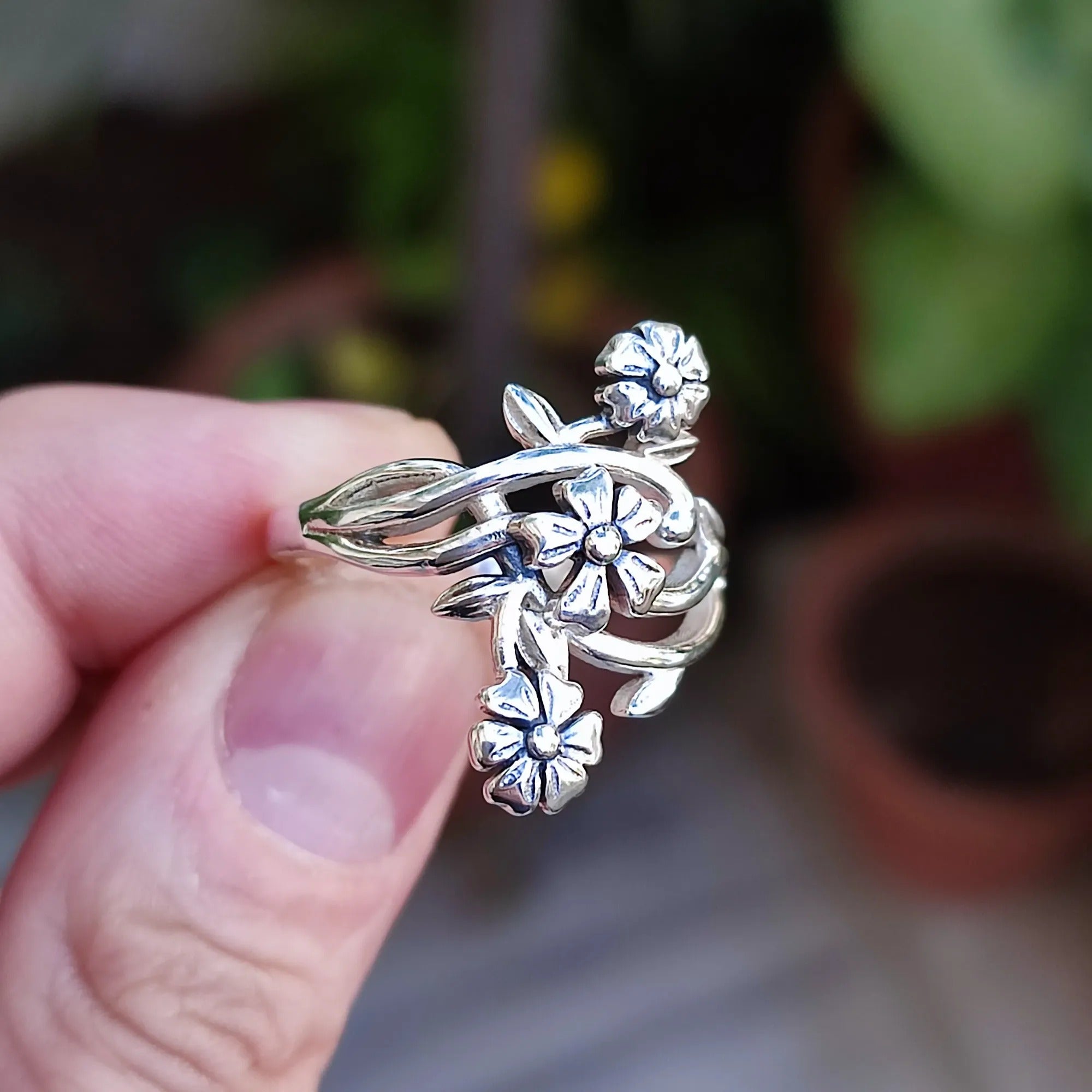 Navya Craft 925 Sterling Silver Handmade Women floral Ring Christmas Anniversary Birthday Valentine Day Gift her wife mother sister friend