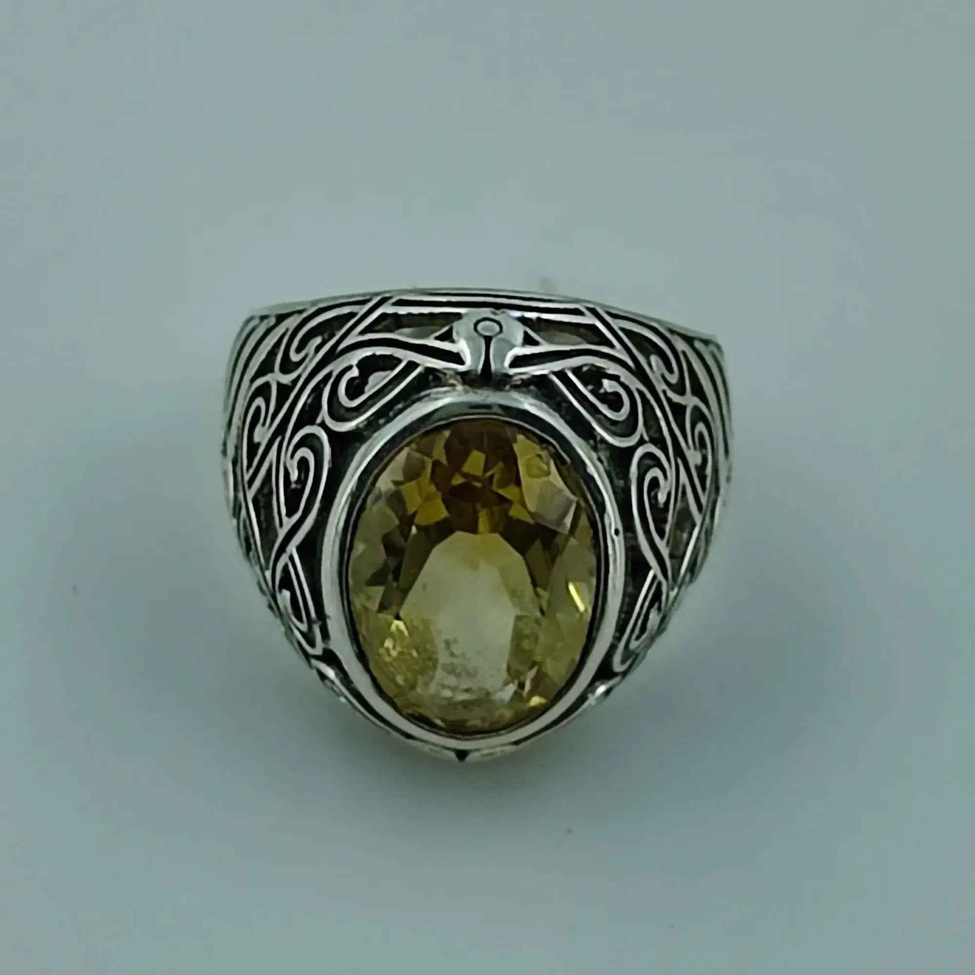 Citrine Ring, 925 Sterling Silver Statement Promise Ring, Natural Yellow Gemstone Oval Handmade Jewelry, November Birthstone, Gift For Her - Navya Craft