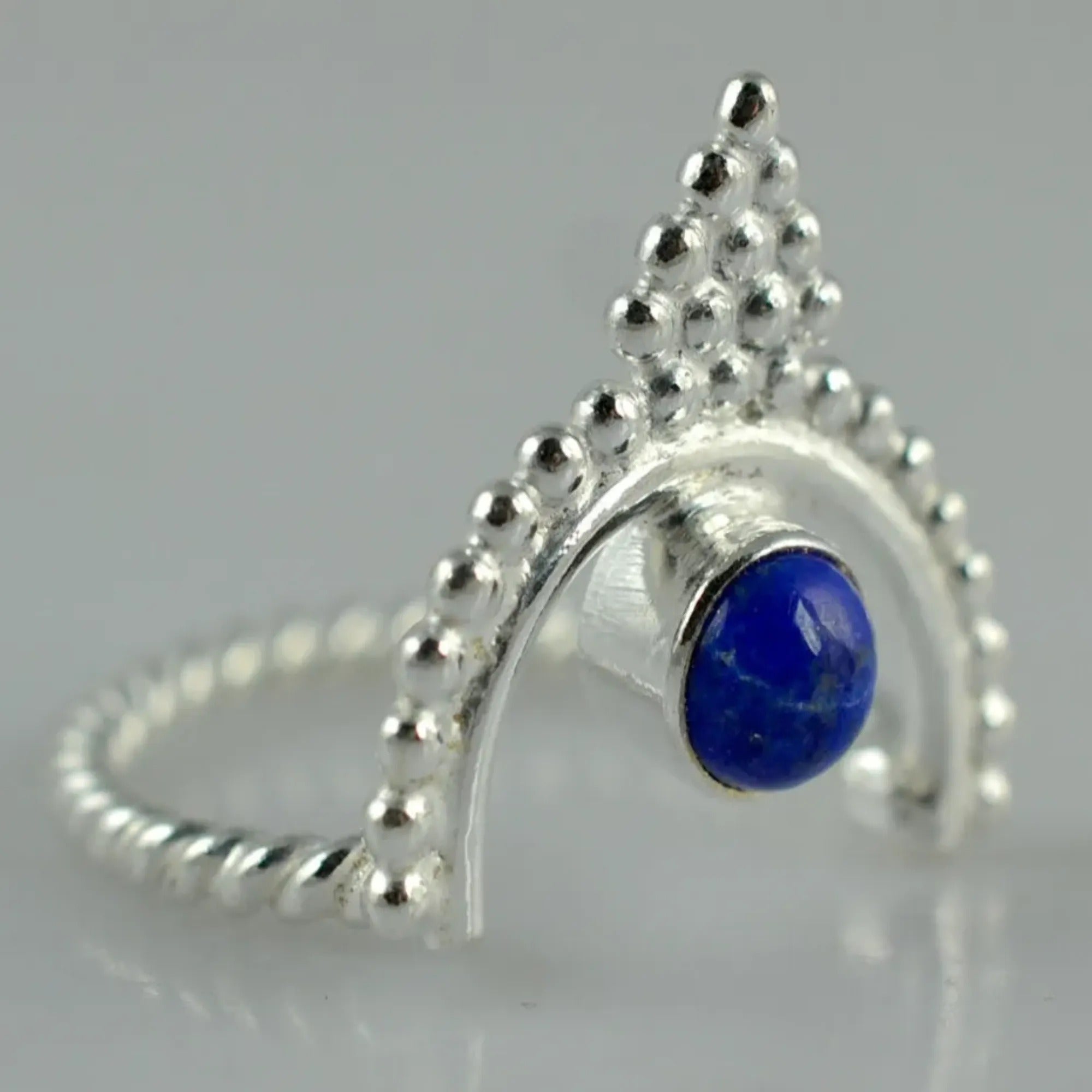 Lapis Lazuli 925 Sterling Silver Handmade Ring - Boho January Birthstone Jewelry - Perfect Gift for Her Birthday Anniversary Christmas Valentine Day