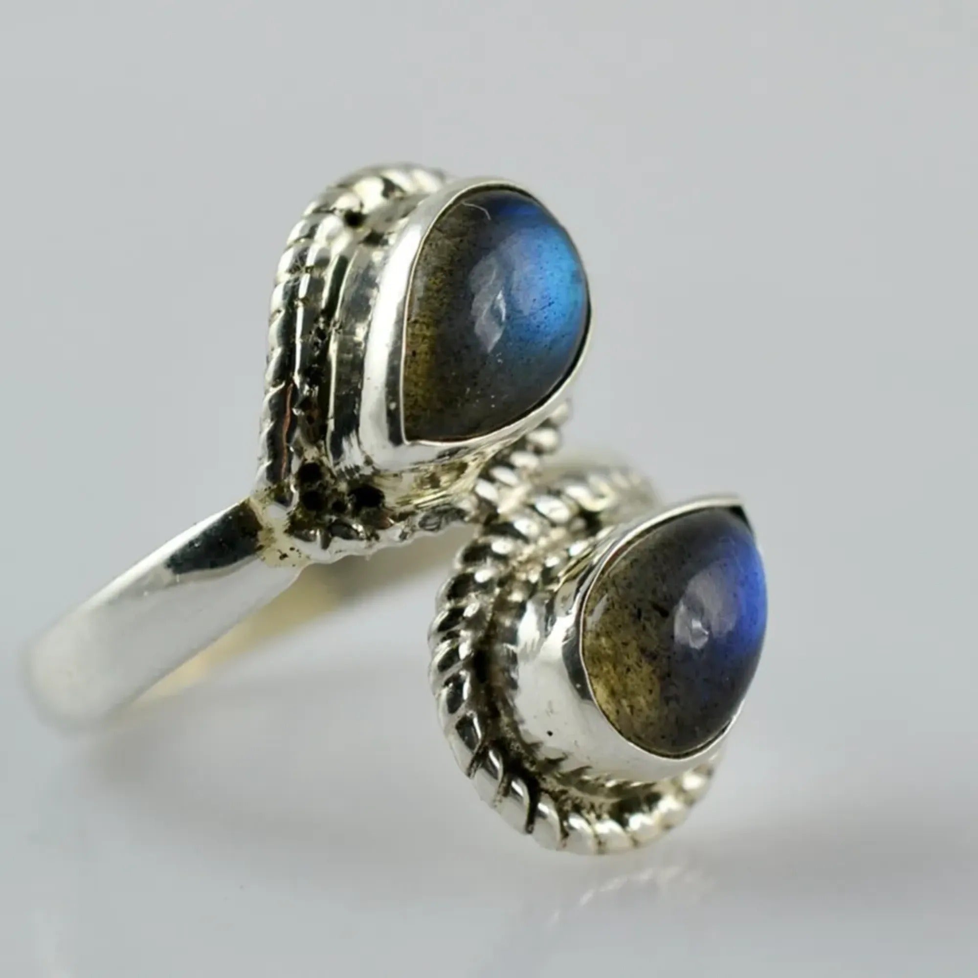 Labradorite Pear Shape 925 Sterling Silver Handmade Ring - Boho November Birthstone Jewelry - Perfect Gift for Her Birthday Anniversary Christmas Valentine Day