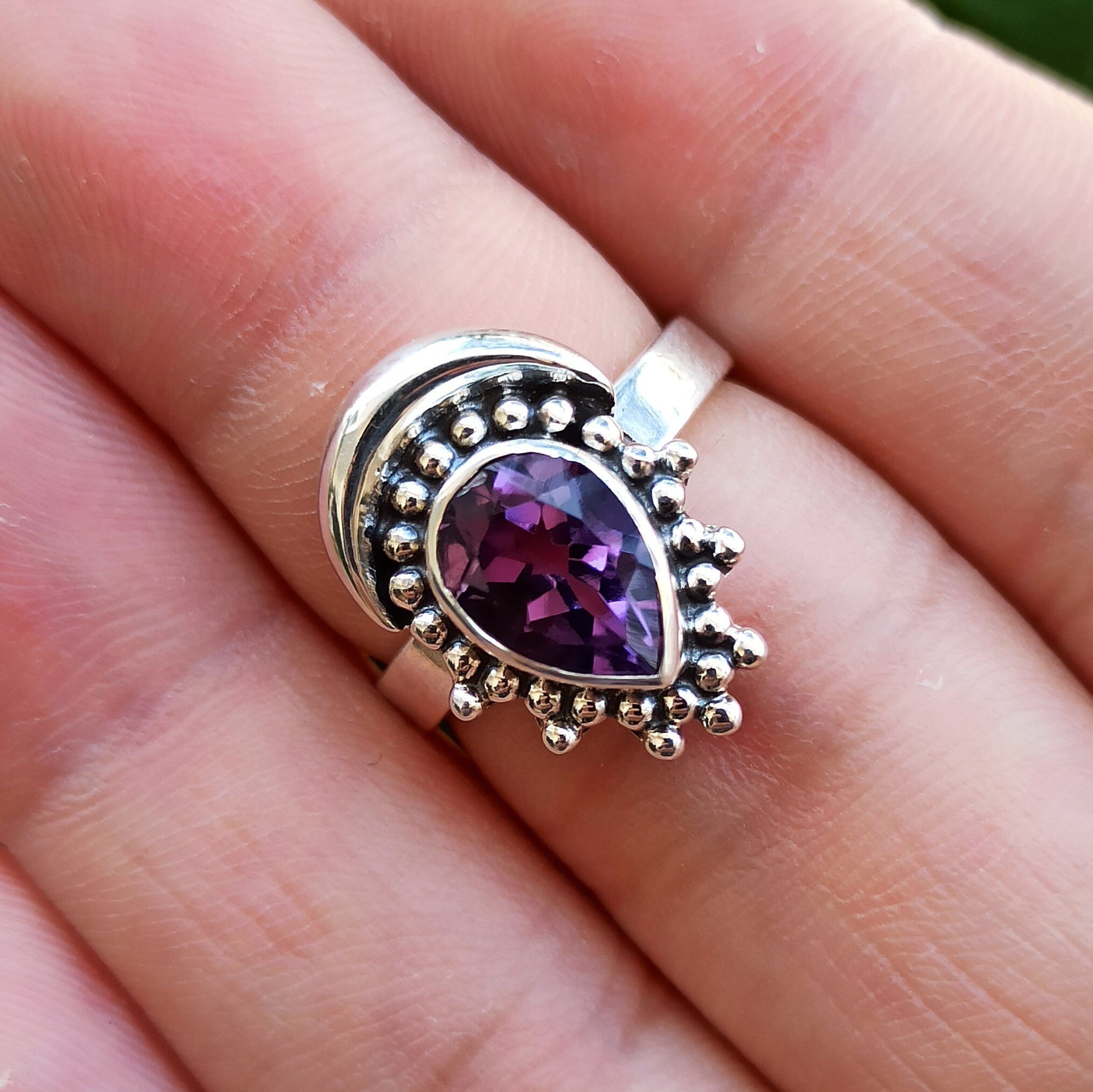 Amethyst Silver Ring, Amethyst Ring, Amethyst February Gemstone Ring, Amethyst Ring For Women, Handmade Ring, Statement ring, Gift for Her