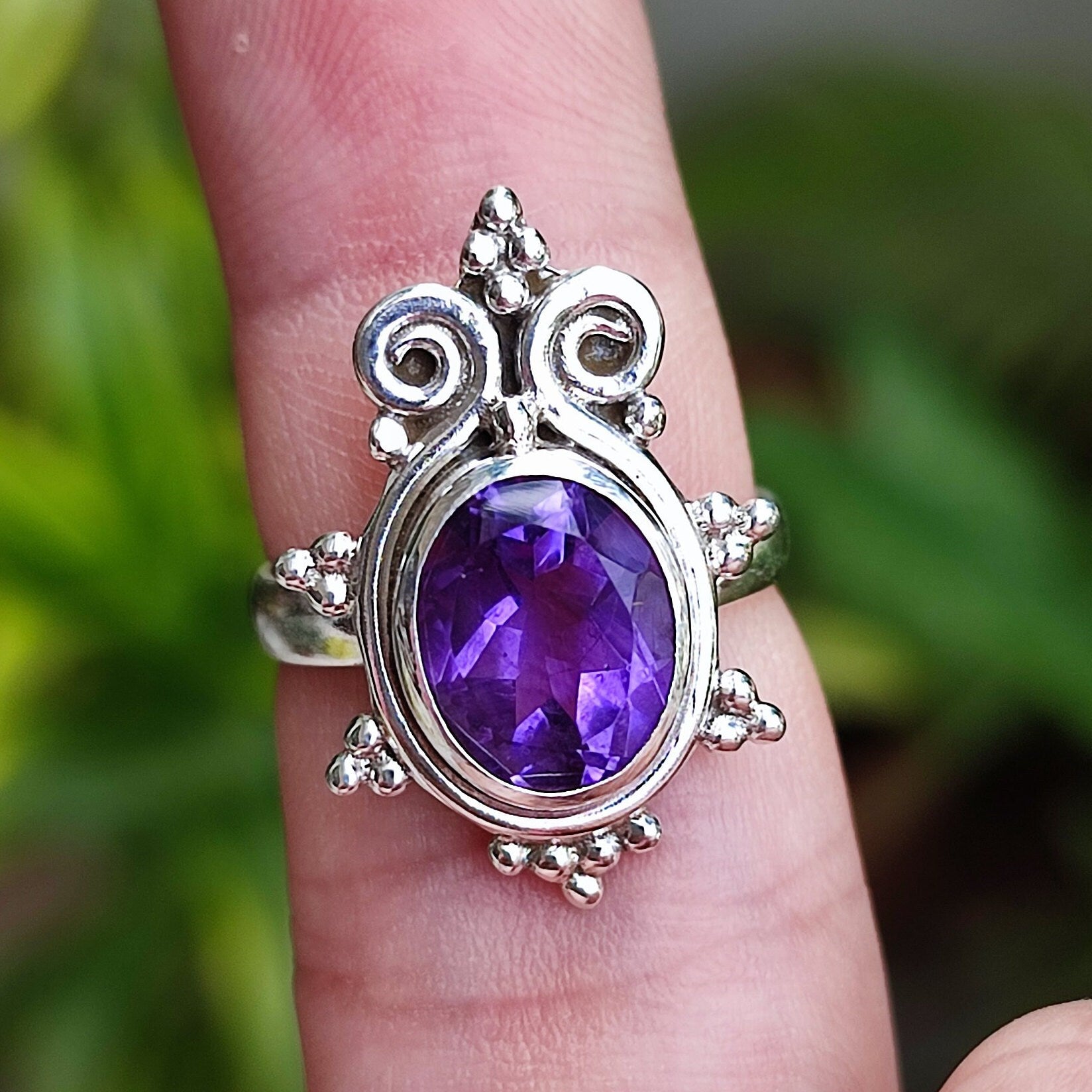 Natural Amethyst 925 Sterling Silver Handmade Women Ring, Purple Gemstone Ring, Amethyst Silver Ring, Boho Ring