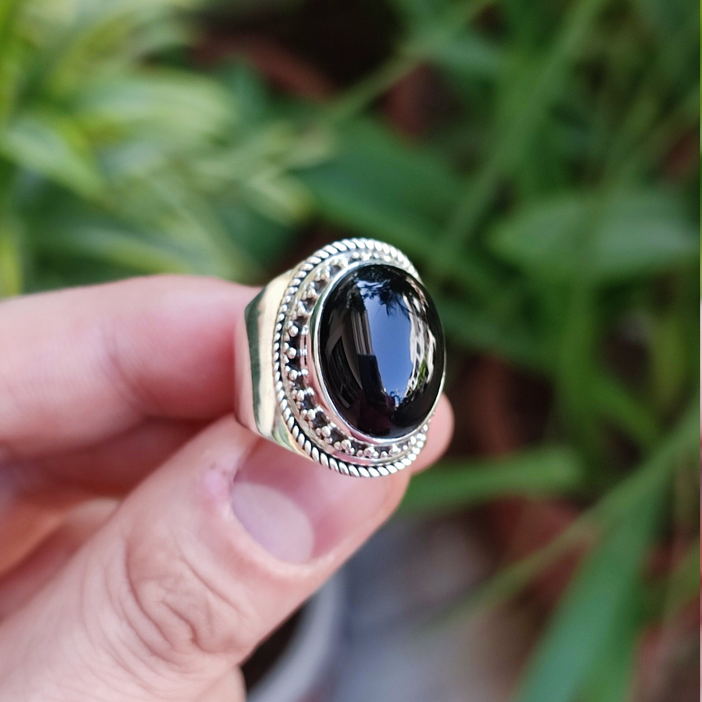 925 hot Onyx Ring