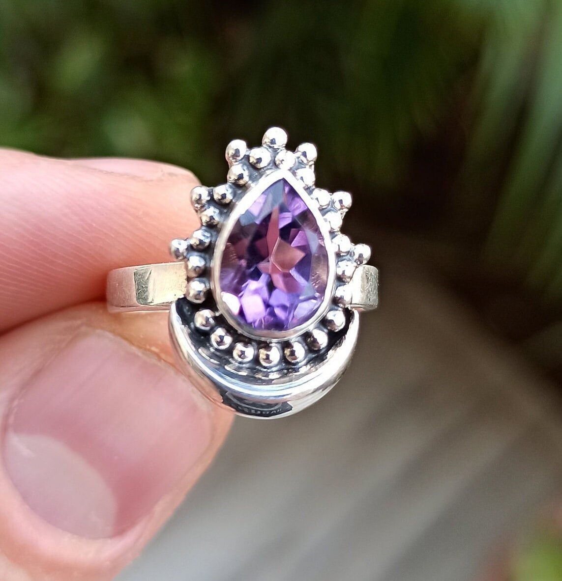 Amethyst Silver Ring, Amethyst Ring, Amethyst February Gemstone Ring, Amethyst Ring For Women, Handmade Ring, Statement ring, Gift for Her