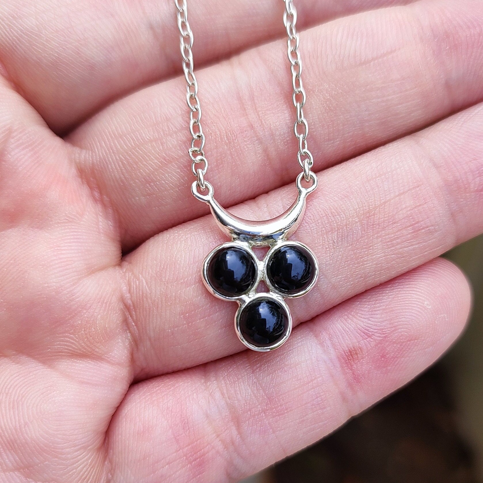 Black Onyx 925 Solid Sterling Silver Handmade Pendant Locket Chain Necklace for Women, Gift for Her, Black Onyx Boho Necklace