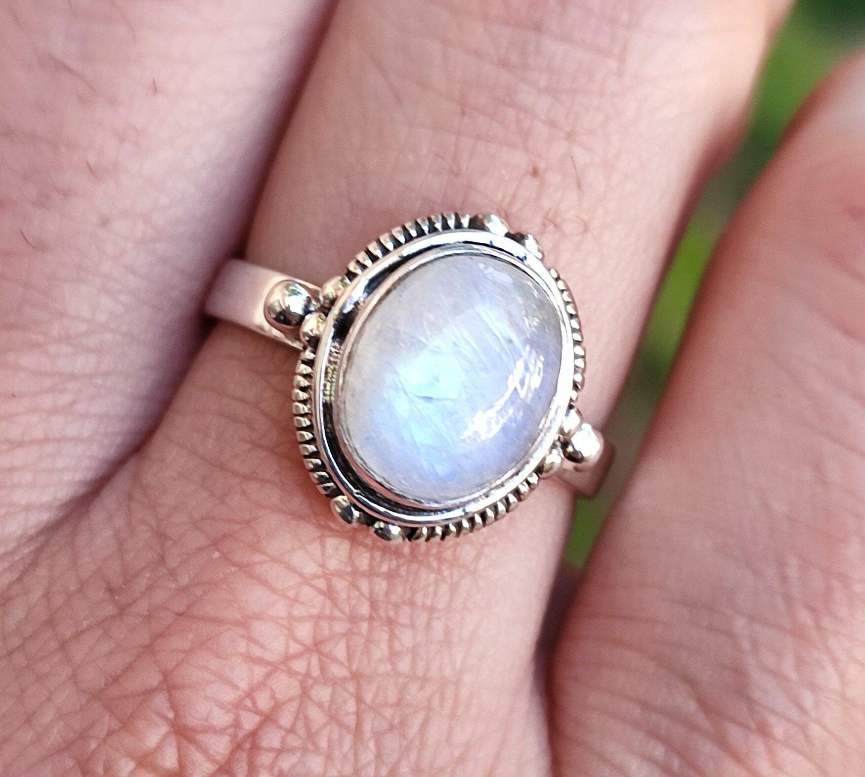 Rainbow Moonstone Oval 925 Sterling Silver Handmade Women Statement Ring, Rainbow Moonstone Silver Ring, Gift for her, Moonstone Boho Ring