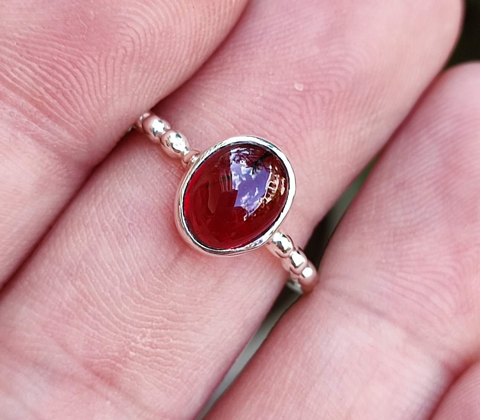 Natural Red Garnet Oval 925 Solid Sterling Silver Handmade Women Ring, Garnet Silver Ring, Garnet Gemstone Ring, Boho Ring, Gift for her