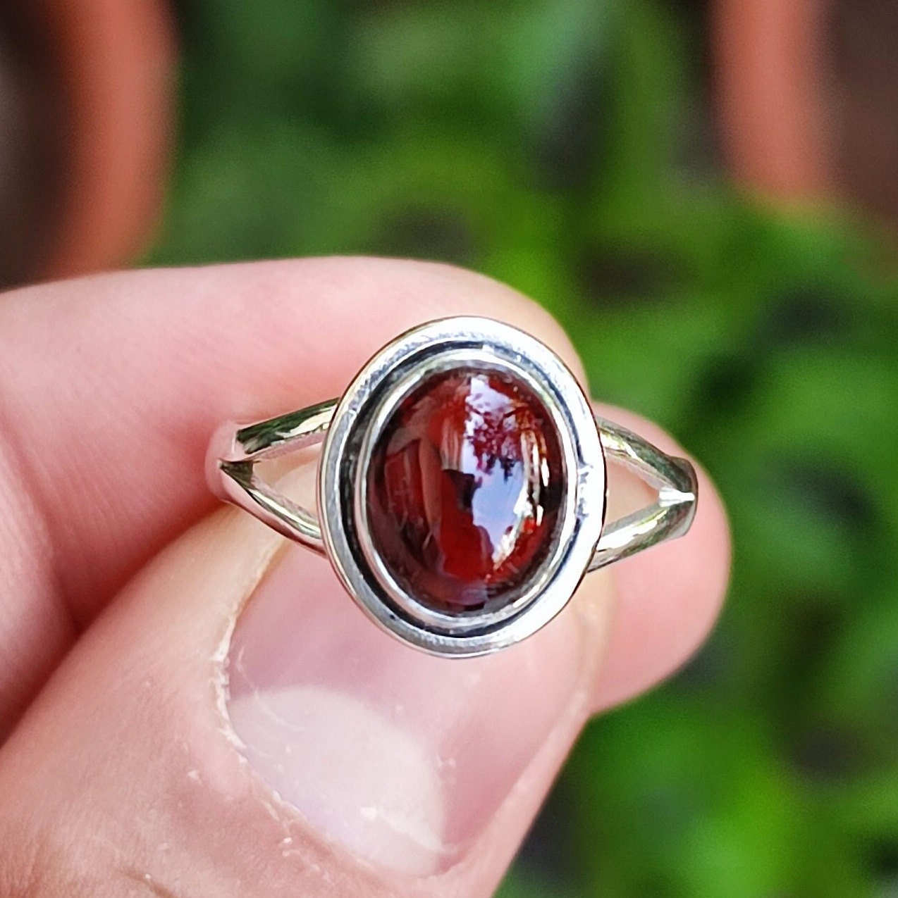 Garnet 925 Sterling Silver Handmade Women Ring, Garnet Silver Ring, Natural Garnet Gemstone Ring, Gift for her, Boho Ring