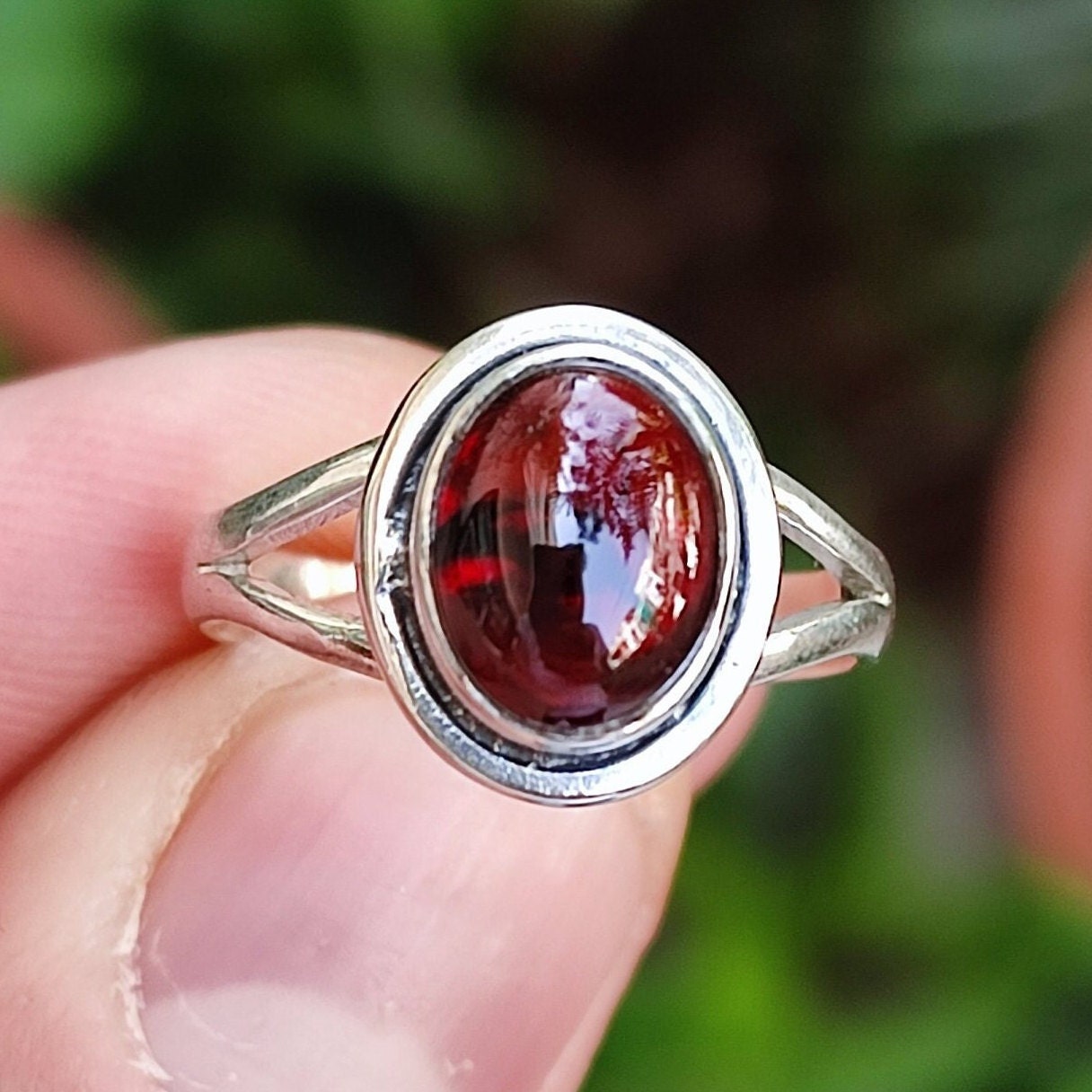 Garnet 925 Sterling Silver Handmade Women Ring, Garnet Silver Ring, Natural Garnet Gemstone Ring, Gift for her, Boho Ring