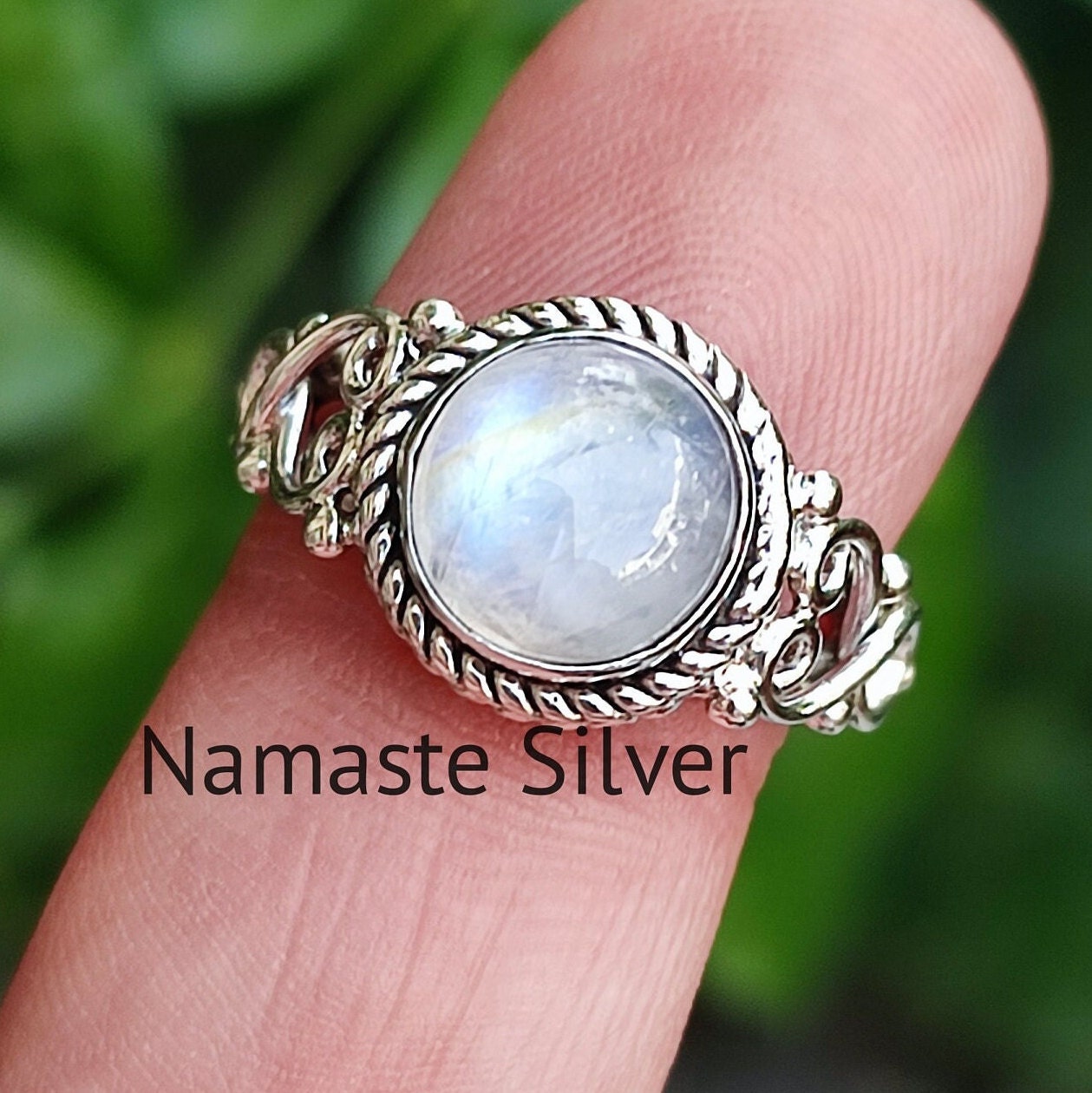 Rainbow Moonstone Sterling Silver Ring, Handmade Statement Women Ring, Rainbow Moonstone Silver Ring, Gift for her, Boho Gemstone Jewelry