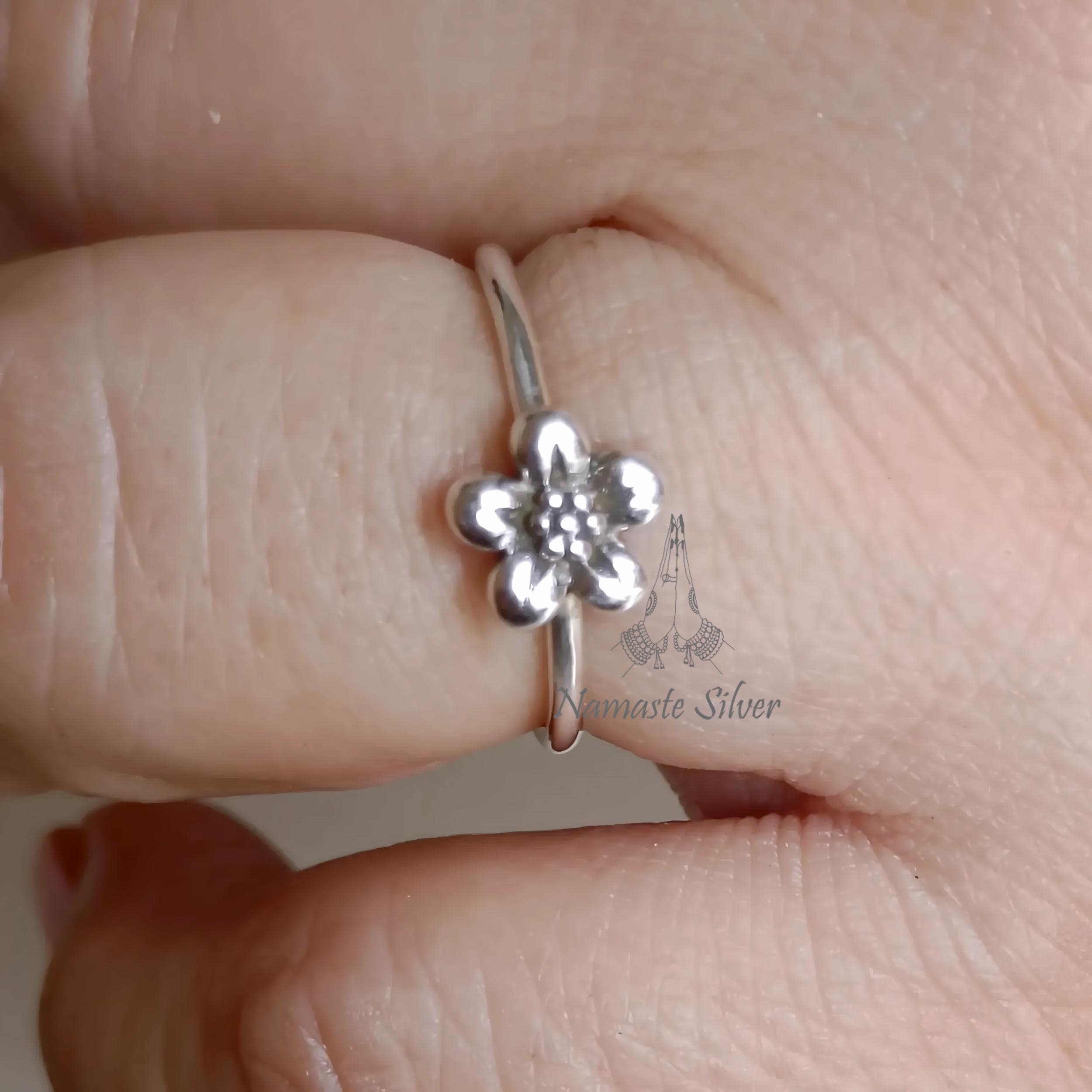 Floral Ring, 925 Sterling Silver Handmade Flower Ring for Women, Delicate Silver Ring, Dainty Nature Ring, Flower Blossom Ring, Gift for her