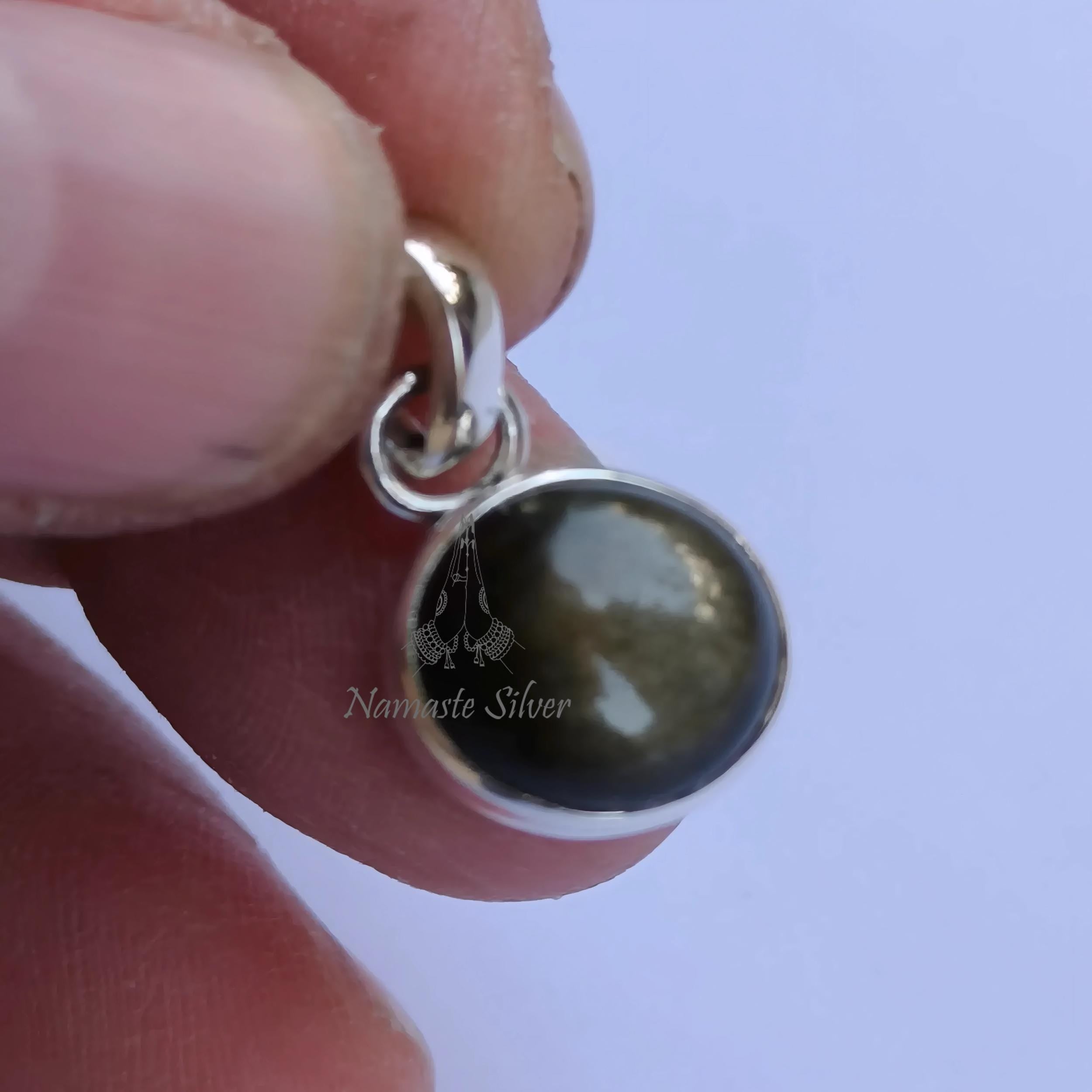 Gold Sheen Obsidian Pendant, 925 Sterling Silver Handmade Pendant, Natural Obsidian Gemstone Jewelry, Gift For Her, November Birthstone
