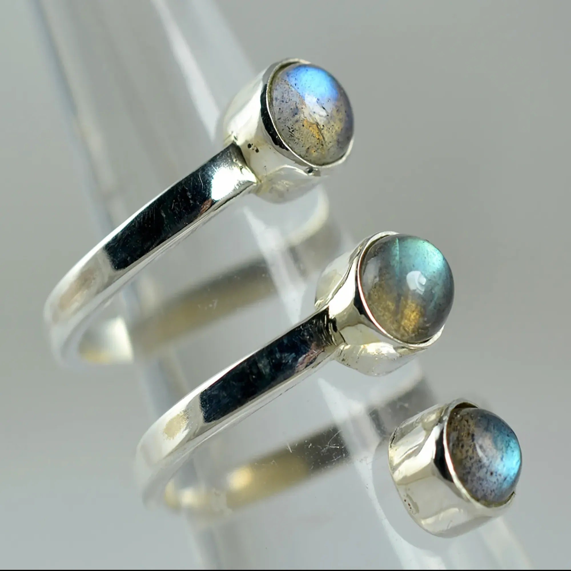 Labradorite Round Shape 925 Sterling Silver Handmade Ring - Boho November Birthstone Jewelry - Perfect Gift for Her Birthday Anniversary Christmas Valentine Day