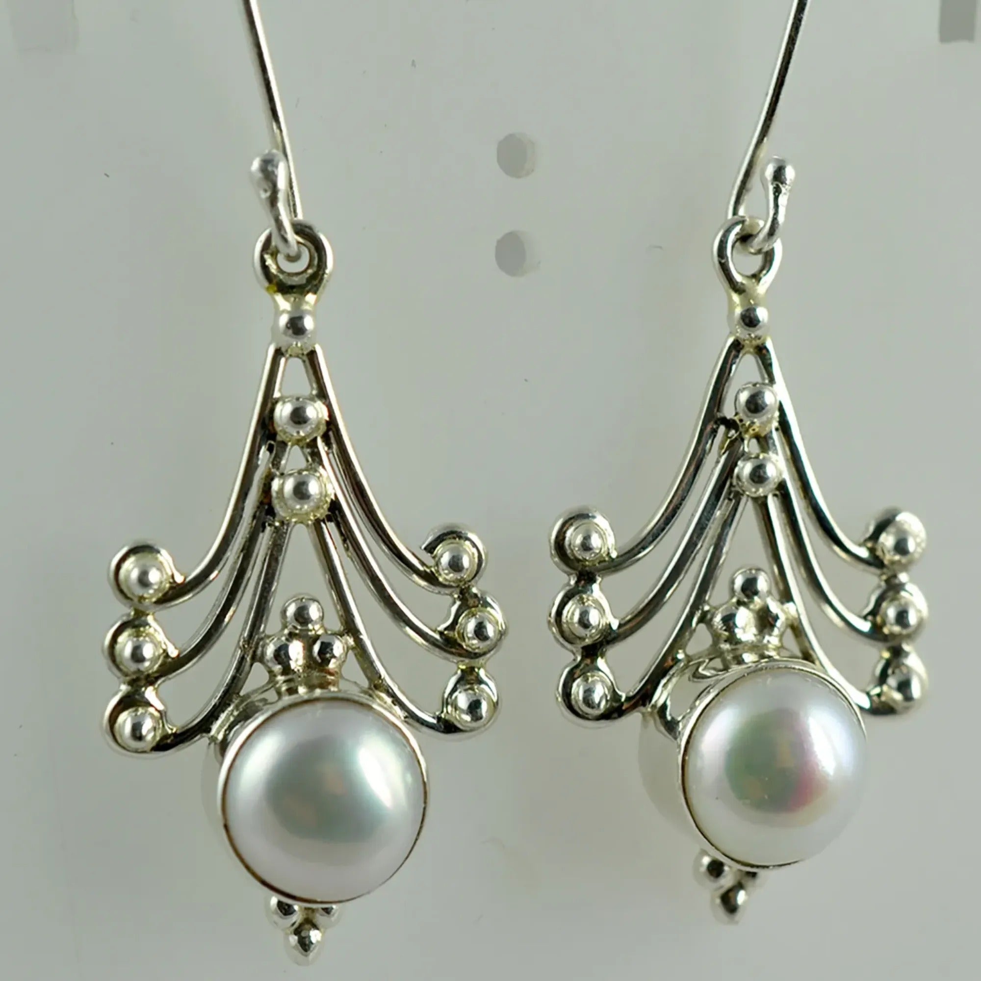 Navya Craft Freshwater Pearl 925 Sterling Silver Handmade Women Earring June birthstone Jewelry Boho Earrings Christmas Anniversary Birthday Valentine day Gift wife her mother sister