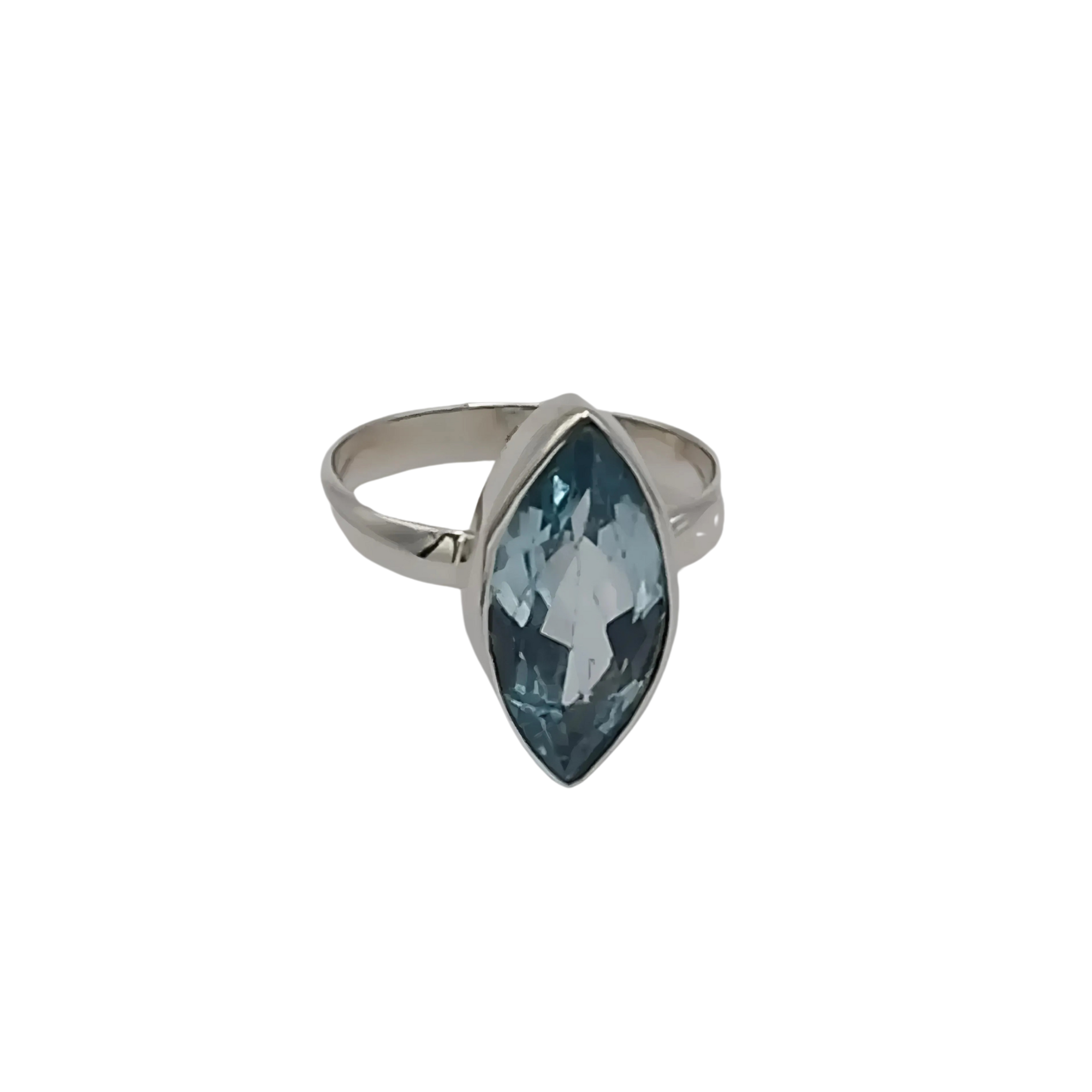 Blue Topaz Marquise Ring