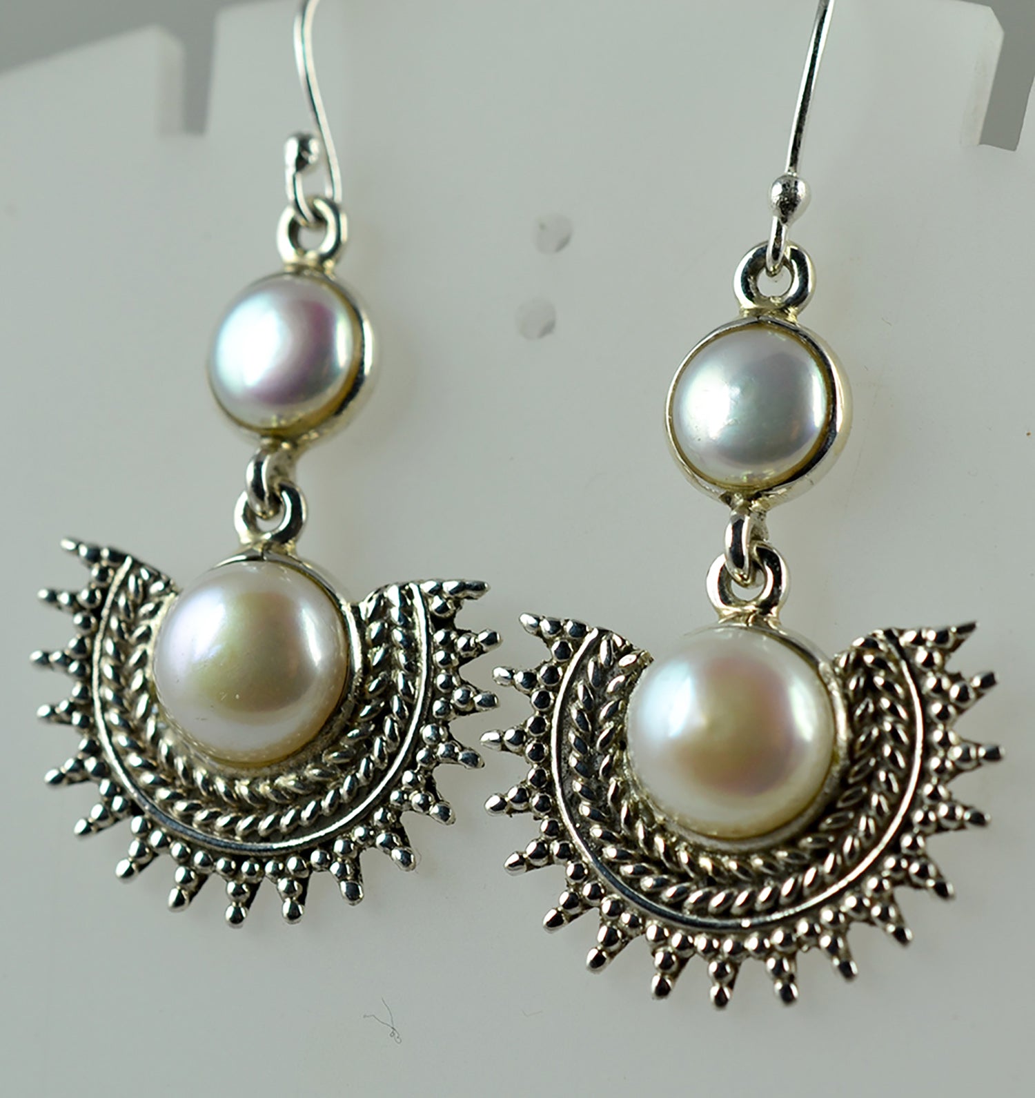 White Pearl Earrings