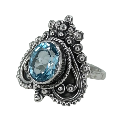 Blue Topaz Oval Ring