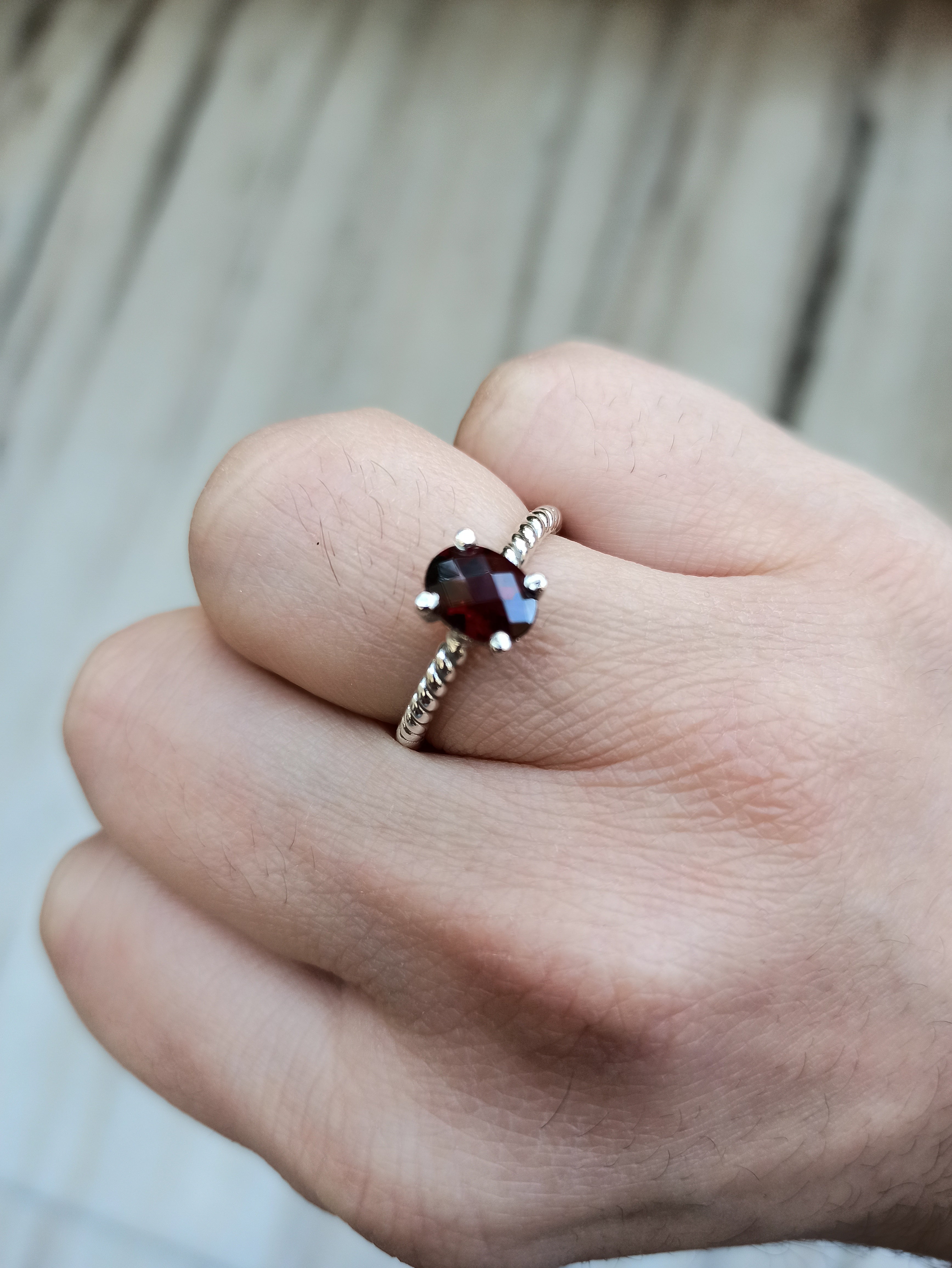 Garnet Oval Ring