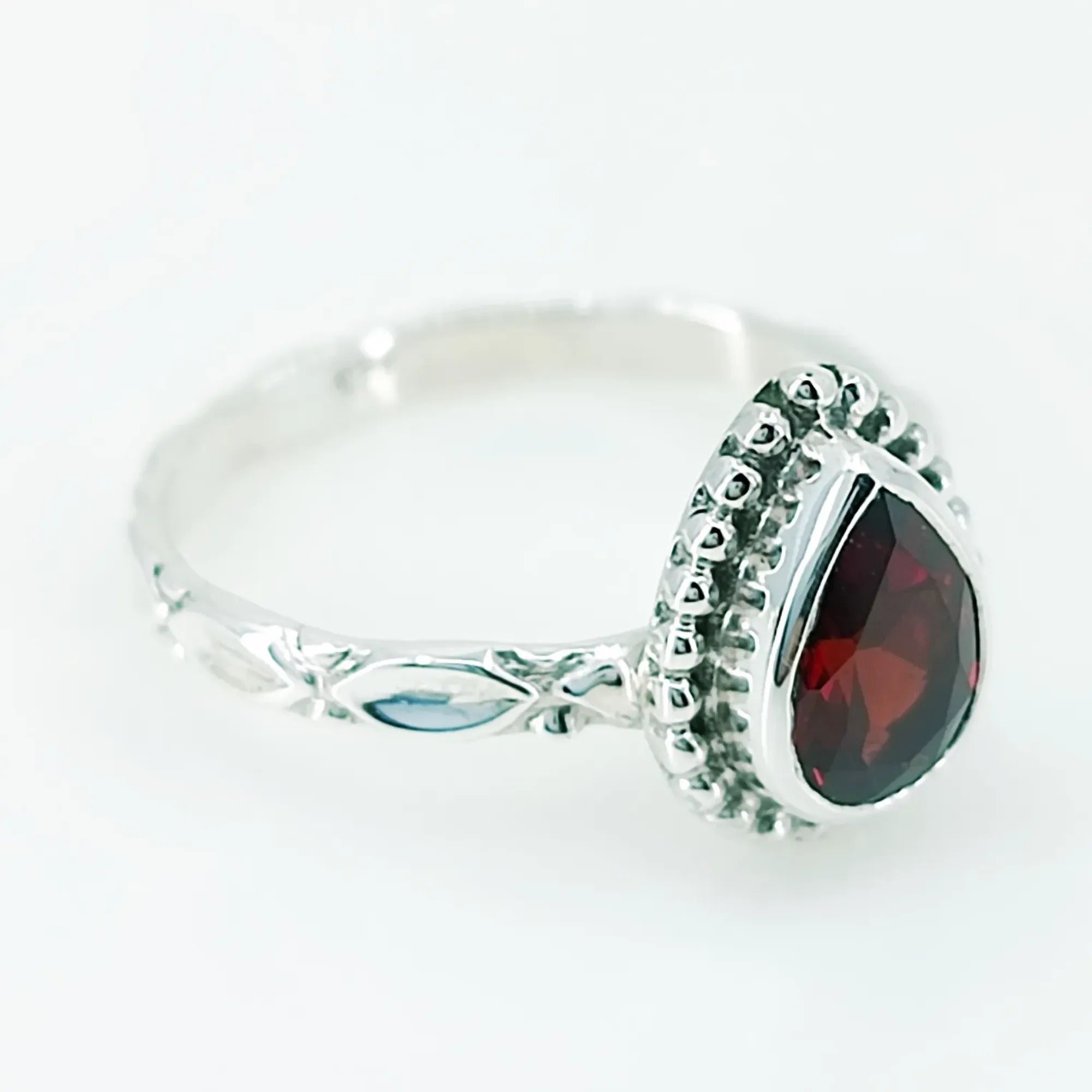 Garnet Pear Shape Ring