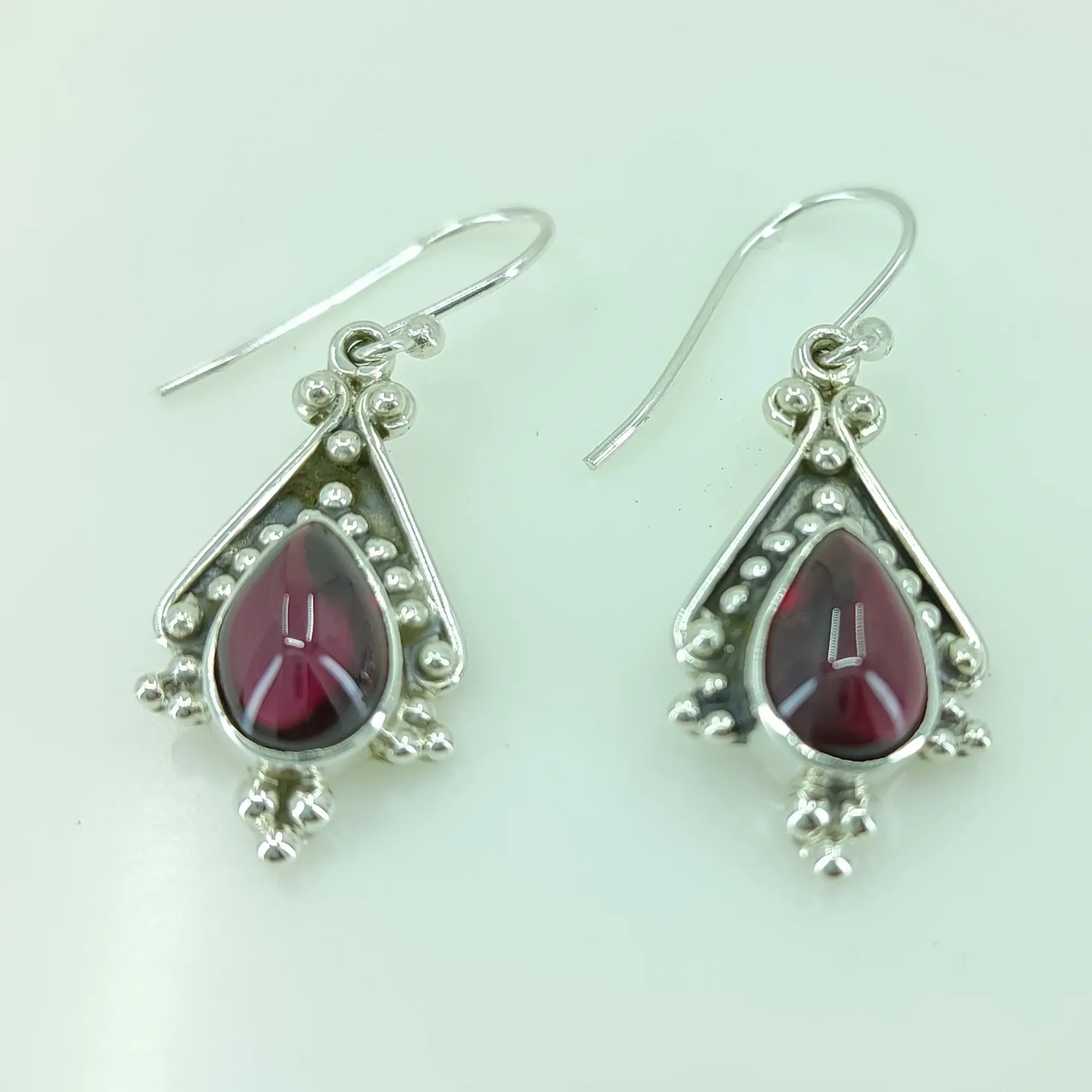 Garnet Pear Shape Earrings