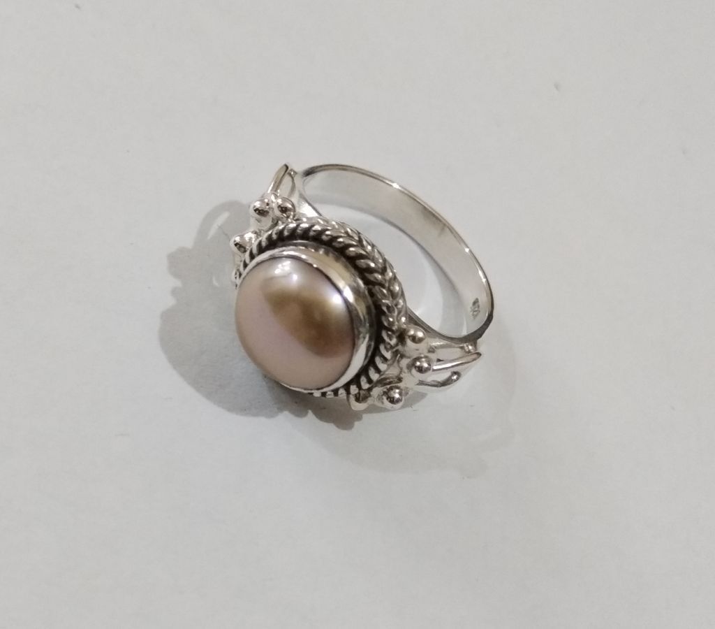 Peach Color Pearl Ring