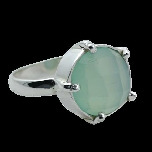 Natural Chalcedony Ring, Chalcedony Silver Ring