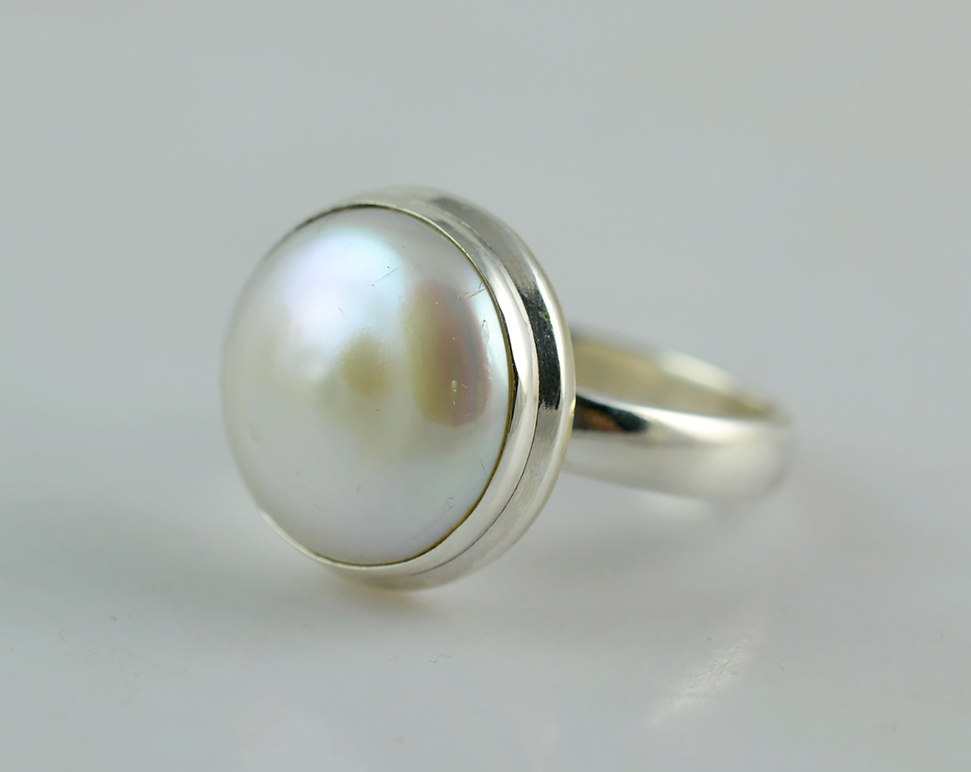 Round Coin Pearl Ring