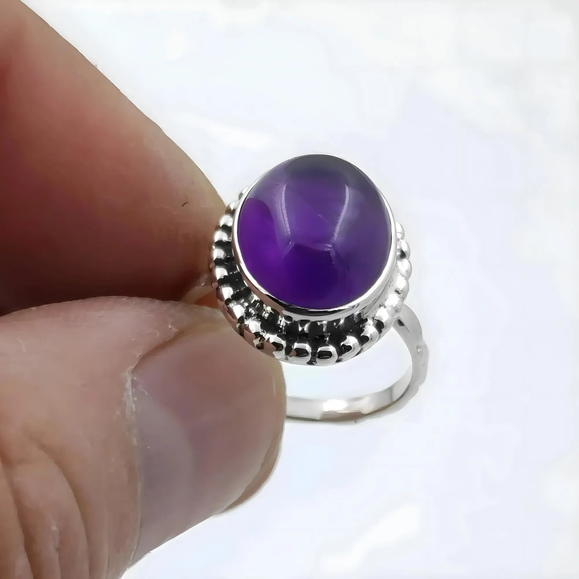 Navya Craft Amethyst 925 Sterling Silver Handmade Ring Women boho Statement Jewelry Size 4 to 14