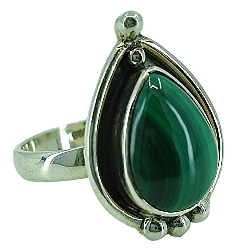 Navya Craft 925 Sterling Silver Malachite Handmade Women Ring Sizes 4 to 13 (US) for Christmas Anniversary Birthday Valentine's day Gift wife her mother sister best friend