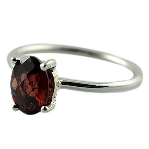 Navya Craft Garnet 925 Sterling Silver Handmade Women Ring Custom US Ring Sizes 4 to 14