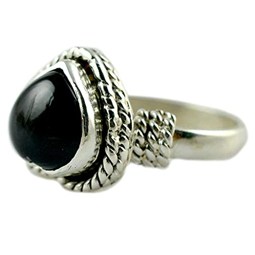 Navya Craft Black Onyx 925 Sterling Silver Handmade Women Statement Ring Boho Jewelry Size 4-13 Christmas Anniversary Birthday Valentine Day Gift wife her mother sister best friend