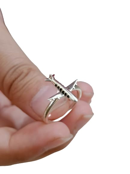 Navya Craft 925 Sterling Silver Handmade Aeroplane Ring for Women Handmade Birthday Anniversary Wedding Marriage Gift Wife her Girl Friend Mother Sister Daughter best friend Jewelry