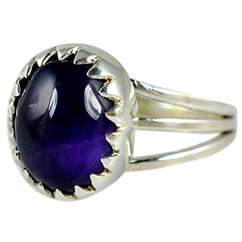 Navya Craft Amethyst Oval 925 Sterling Silver Handmade Statement Ring Size 4 to 13 Christmas Anniversary Birthday Valentine Day Gift wife her mother sister best friend