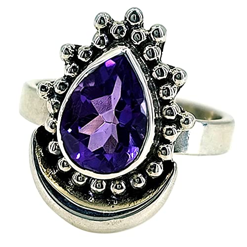 Navya Craft Amethyst 925 Sterling Silver Handmade Women Ring Size 4 to 14 US