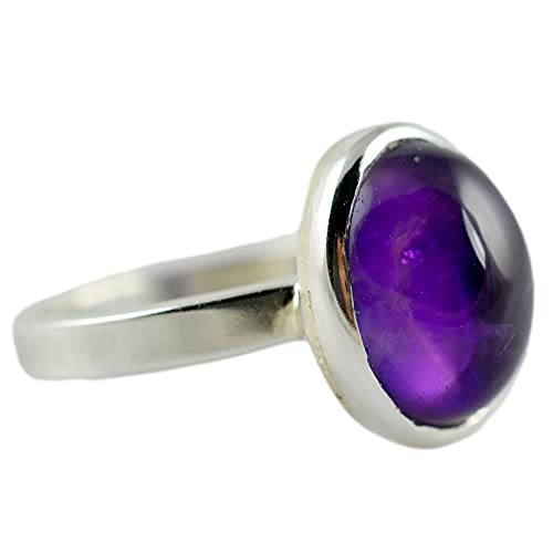 Navya Craft Amethyst Oval 925 Sterling Silver Handmade Women Statement ring boho ring Size 4 to 13 Christmas Anniversary Birthday Valentine Day Gift wife her mother sister best friend