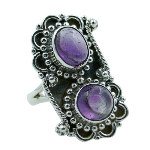 Navya Craft Amethyst 925 Sterling Silver Women Handmade Ring for Women Sizes 4 to 13 US