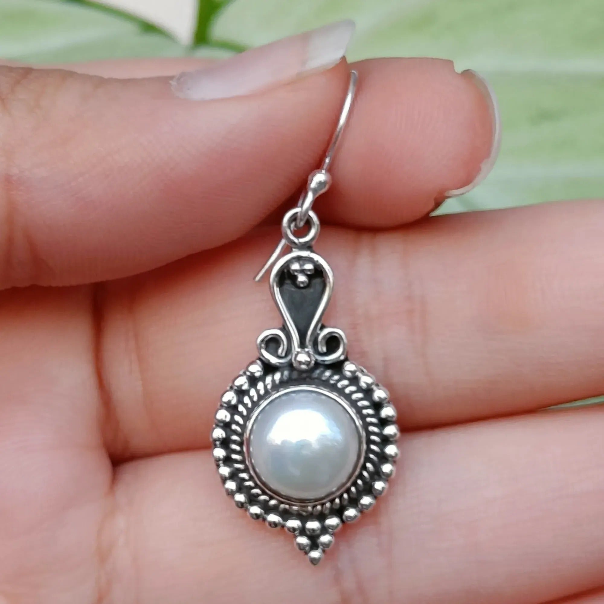Navya Craft Freshwater Pearl 925 Silver Handmade Earrings for Women Dangle Drop, Boho Earrings Handmade Birthday Anniversary Wedding Marriage Gift Wife her Girl Friend Mother Sister Daughter
