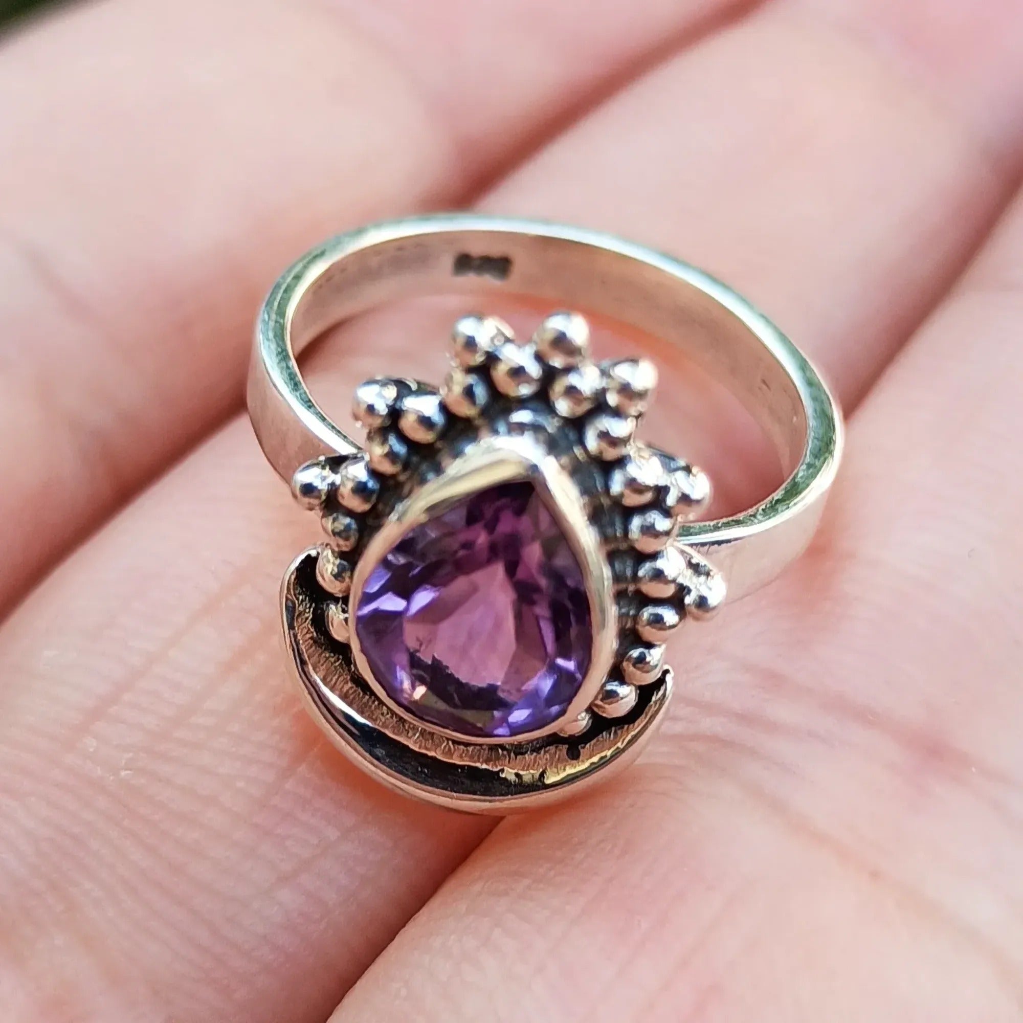 Navya Craft Amethyst 925 Sterling Silver Handmade Women Ring Size 4 to 14 US